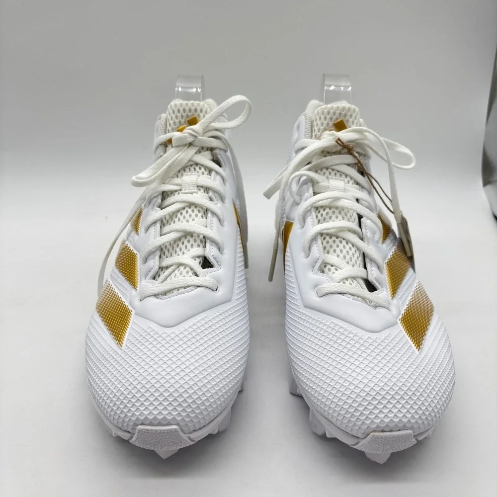 NEW‎ Adidas Football Cleats Mens 11 White Gold Adizero Impact.2 MD Shoes